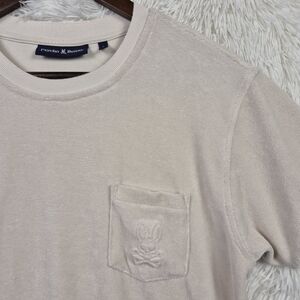 Psycho Bunny French Terry Crew Neck T-Shirt Mens 3 Medium Beige Resort